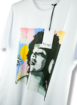 T-shirt donna "La Negrita" PopArt, Bianca, 100% Cotone Organico